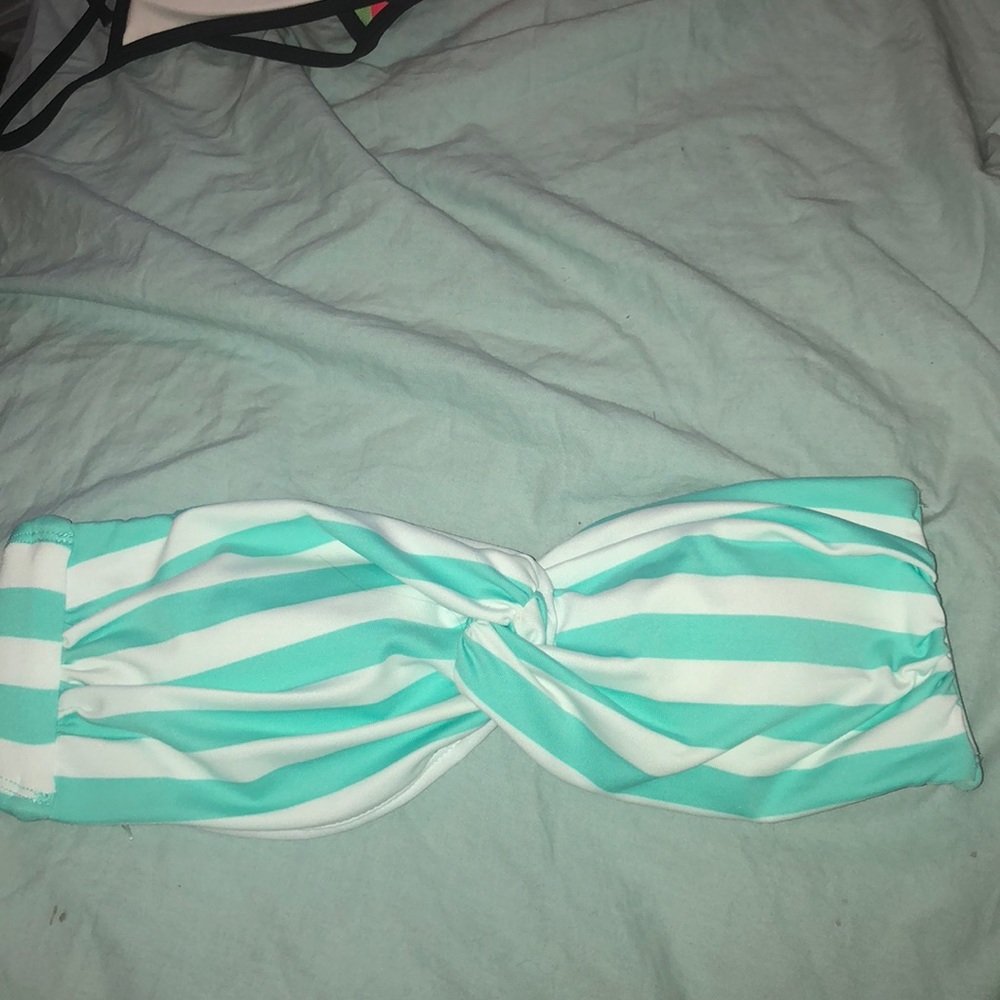 Striped bathing suit top